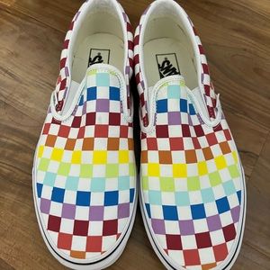 Rainbow checkered vans ✨